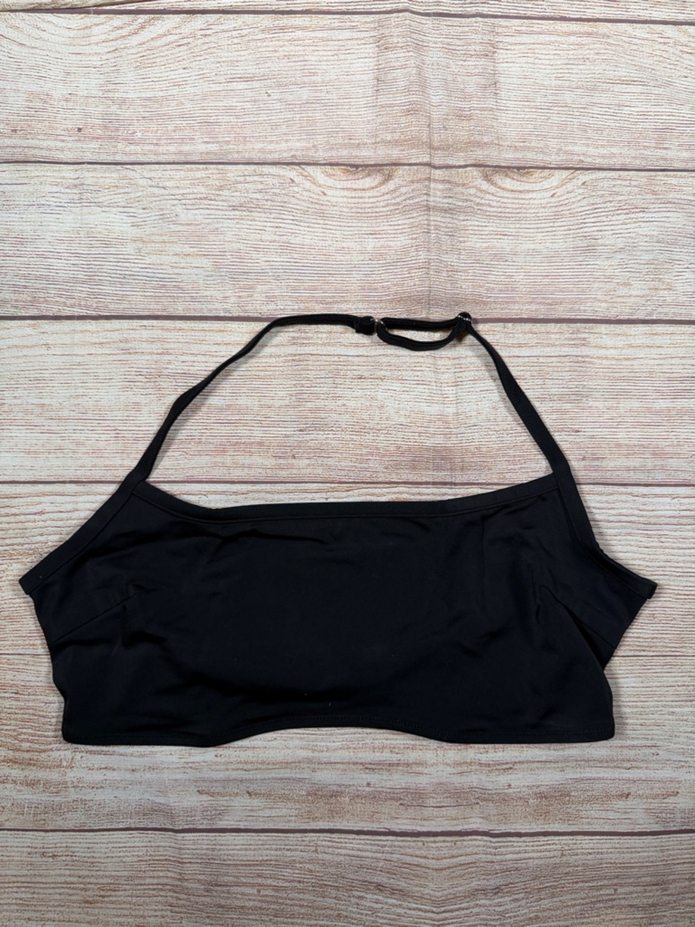 NWT Frankie's Bikinis by PINK Black Sporty Bandeau Halter Swim Top